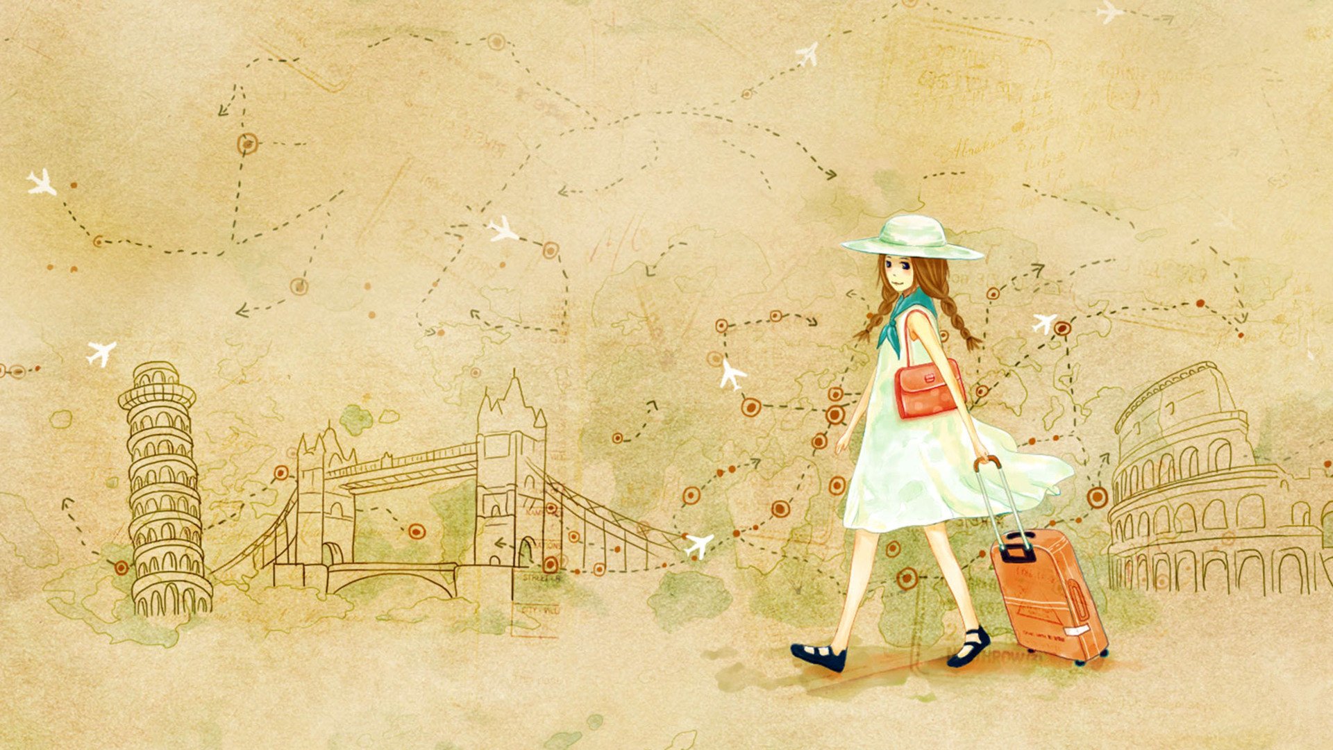 小清新,温馨一刻,手绘,2月7日,儿童桌面专用