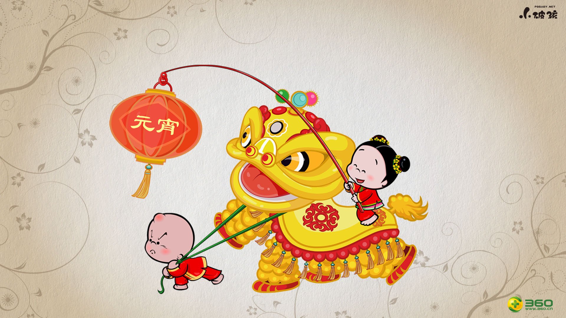 动漫,卡通,插画,破小孩,新年,元宵,儿童桌面专用