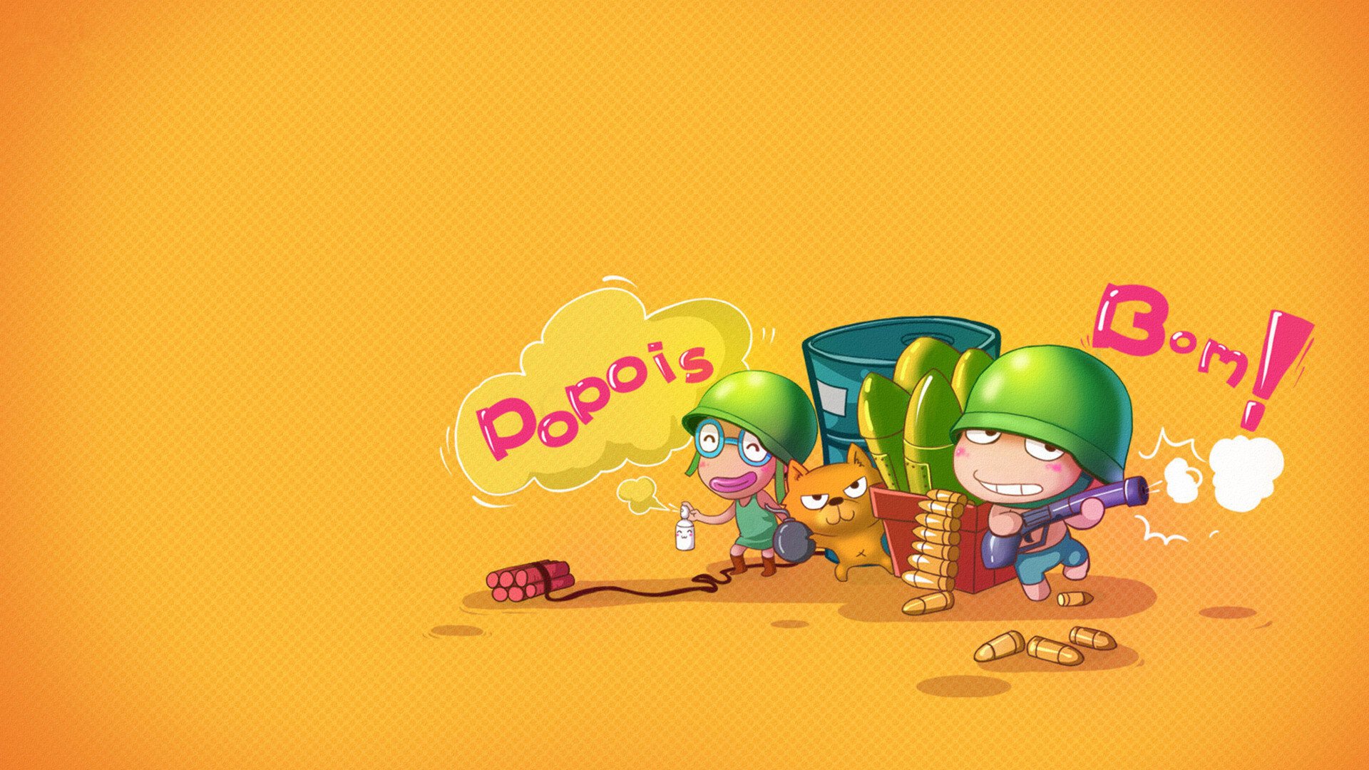 炫酷,手绘,设计,可爱炮兵,2月21日,儿童桌面专用