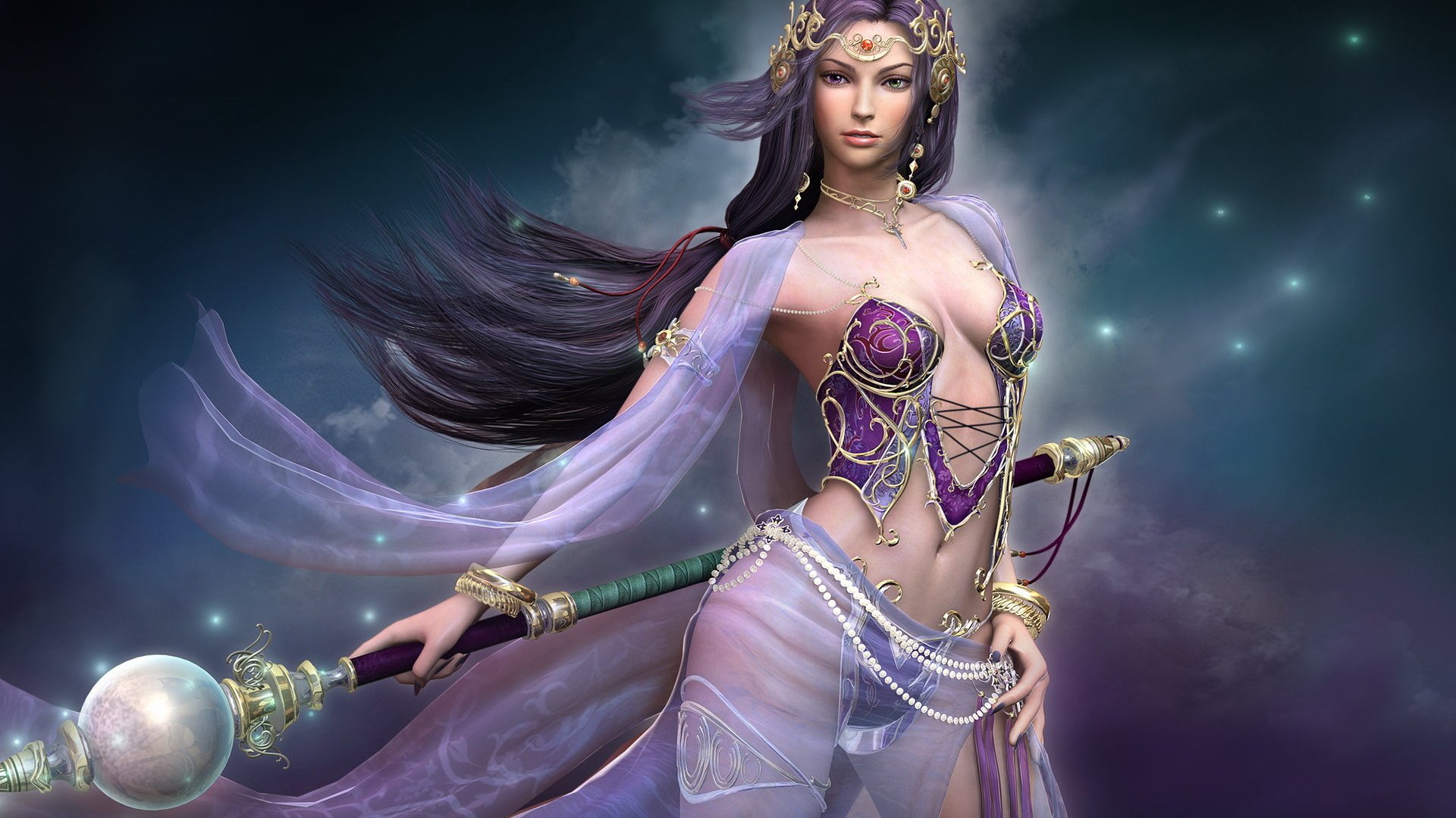 游戏,游戏美女,插画,法师