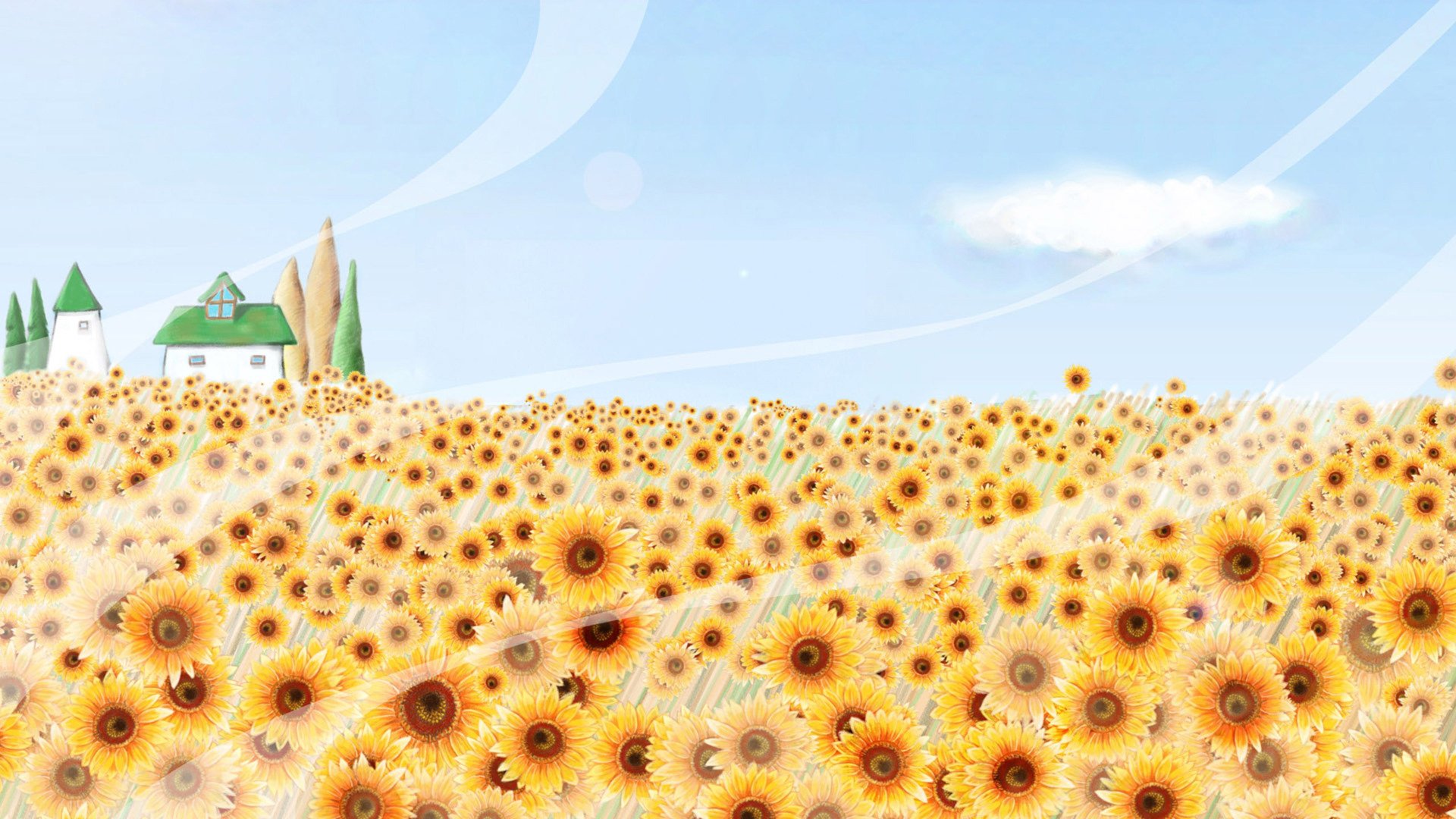 小清新,鸟语花香,向日葵,2月6日,儿童桌面专用