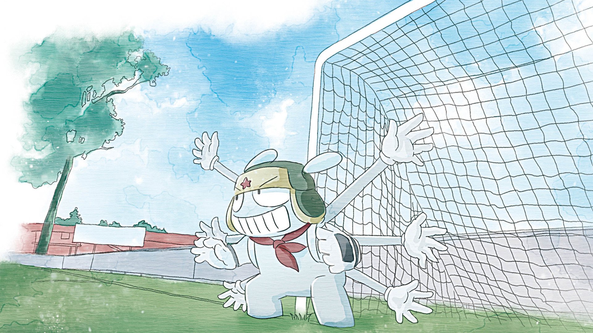 动漫,插画,手绘,原创,米兔,守门员,儿童桌面专用