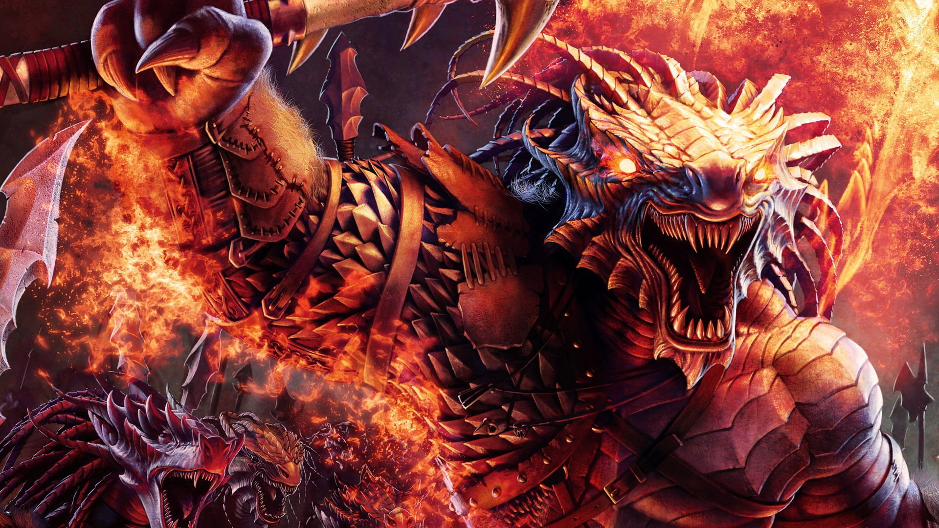 游戏,插画,角色,龙,战士