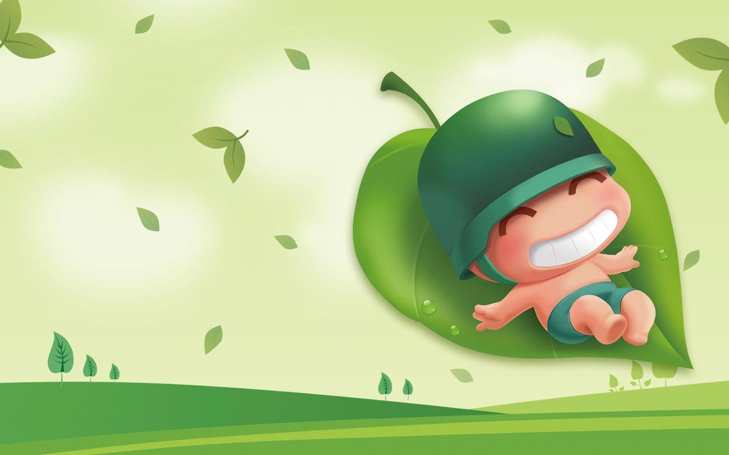 爱情美图,浪漫手绘,炮炮兵,爱心叶子