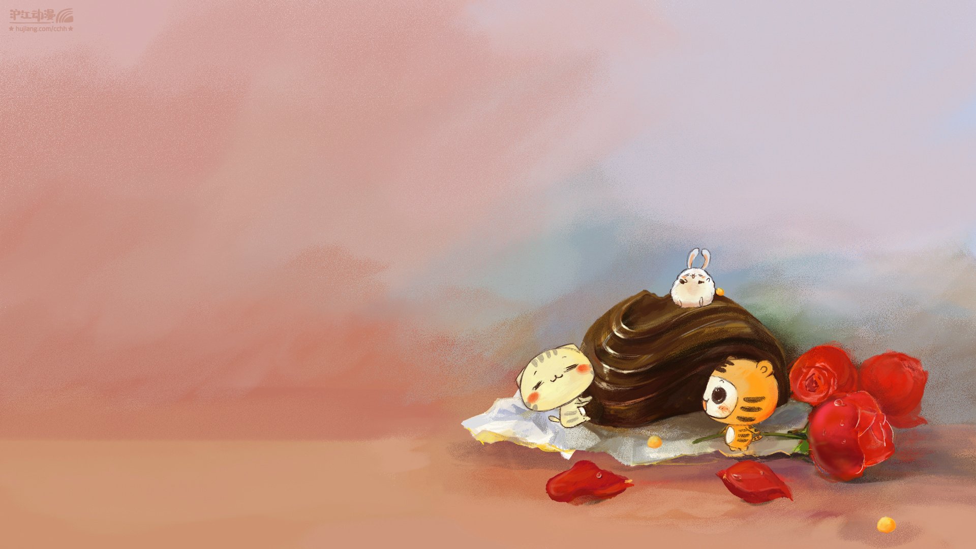 爱情美图,浪漫手绘,沪江CC猫,情人节