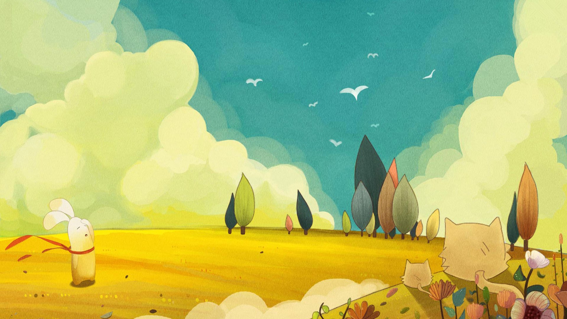 小清新,舒缓压力,手绘,2月25日,儿童桌面专用