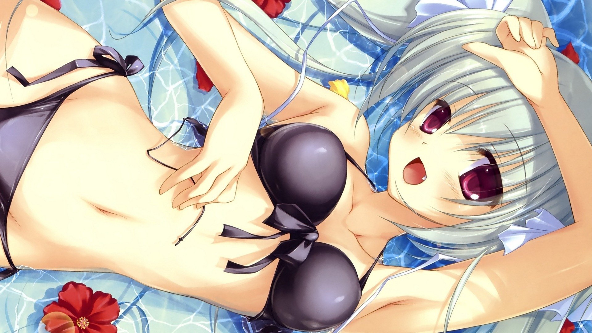 动漫,动漫少女,插画,比基尼