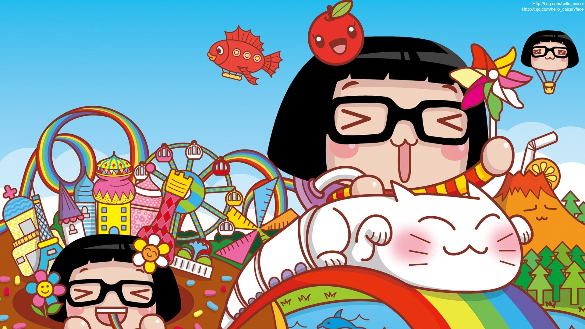 动漫,插画,可爱,菜菜,过山车,儿童桌面专用