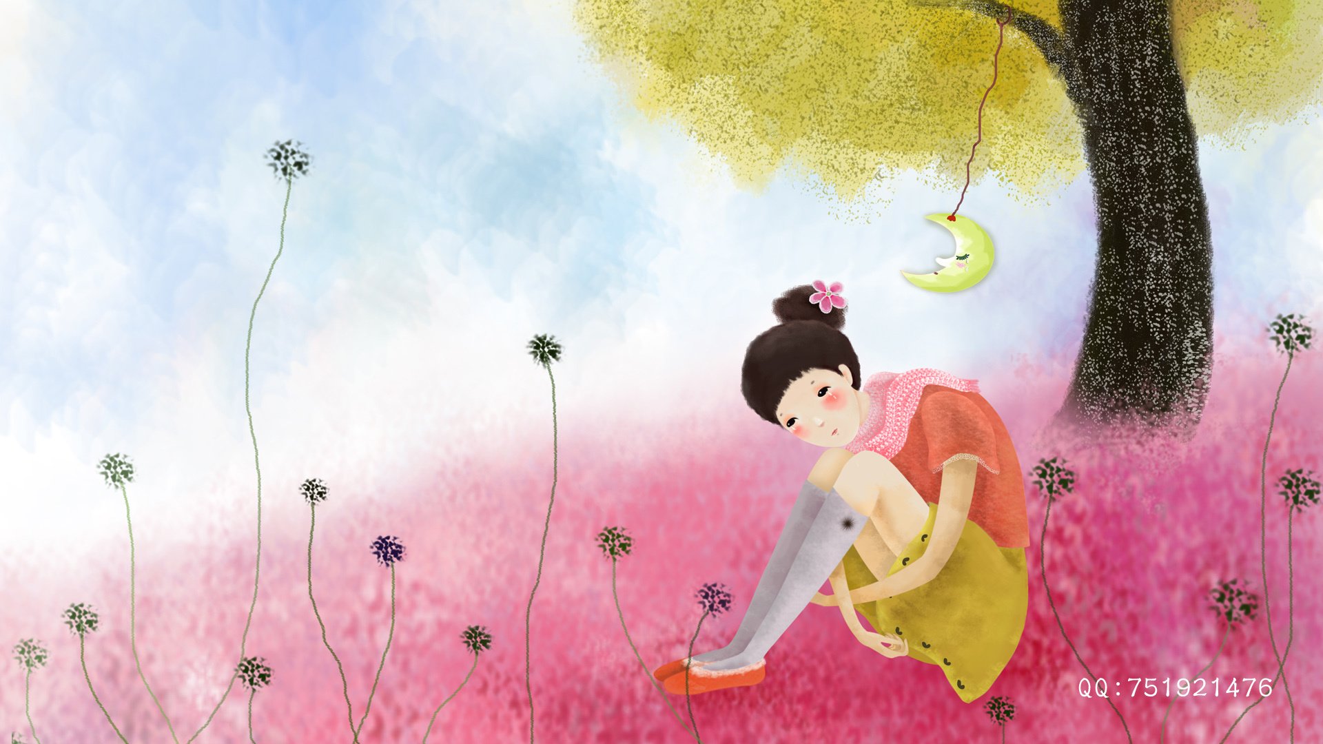动漫,卡通,插画,梦里飞,可爱,儿童桌面专用