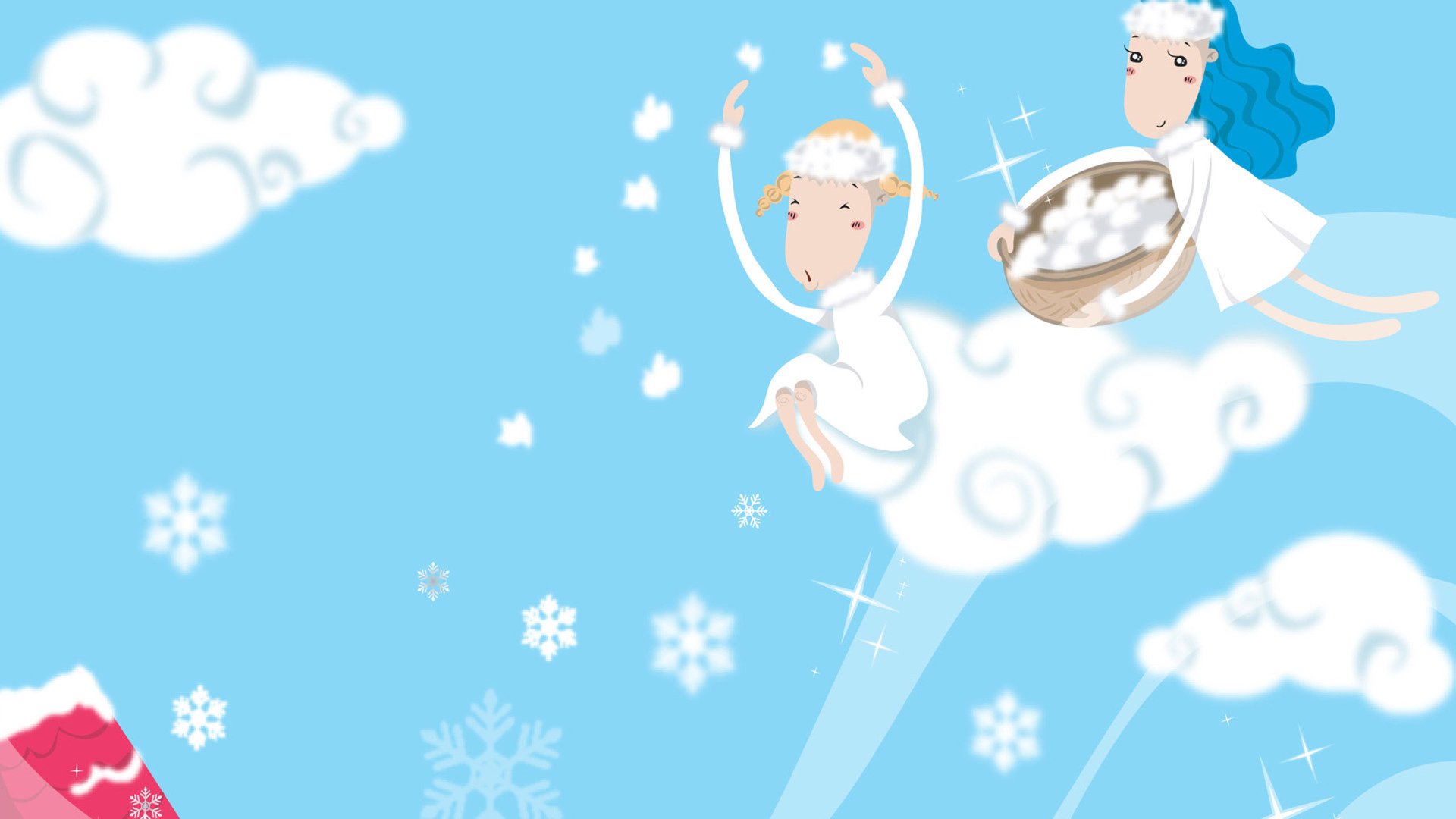 小清新,温馨一刻,手绘,2月19日,儿童桌面专用