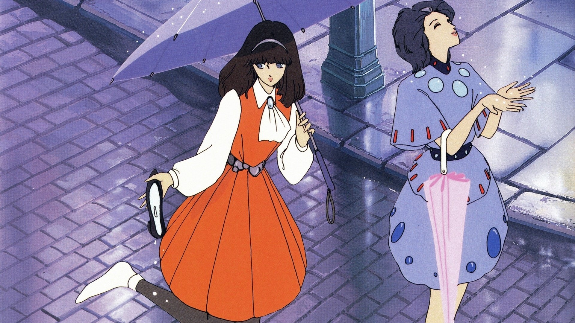 动漫,卡通,插画,手绘,五星物语,动漫少女,可爱,下雨天,儿童桌面专用