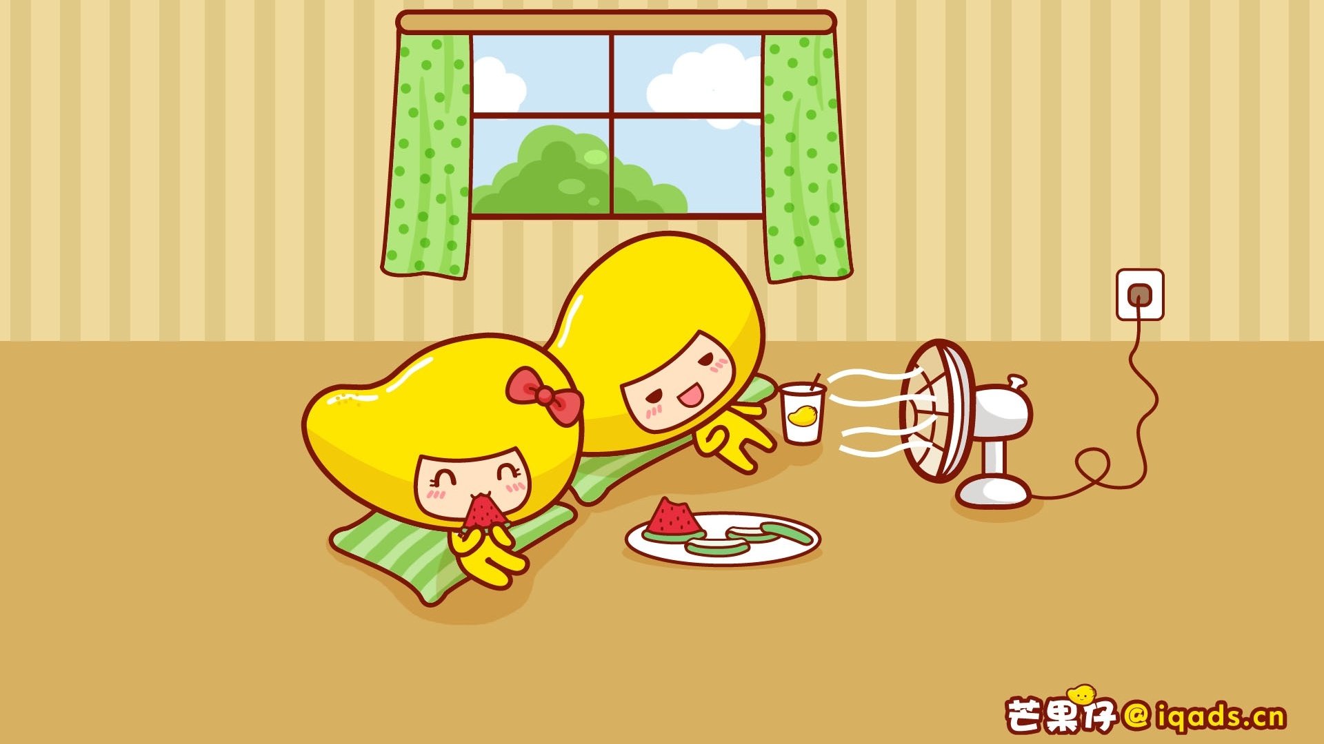 动漫,卡通,芒果仔,可爱,插画,儿童桌面专用