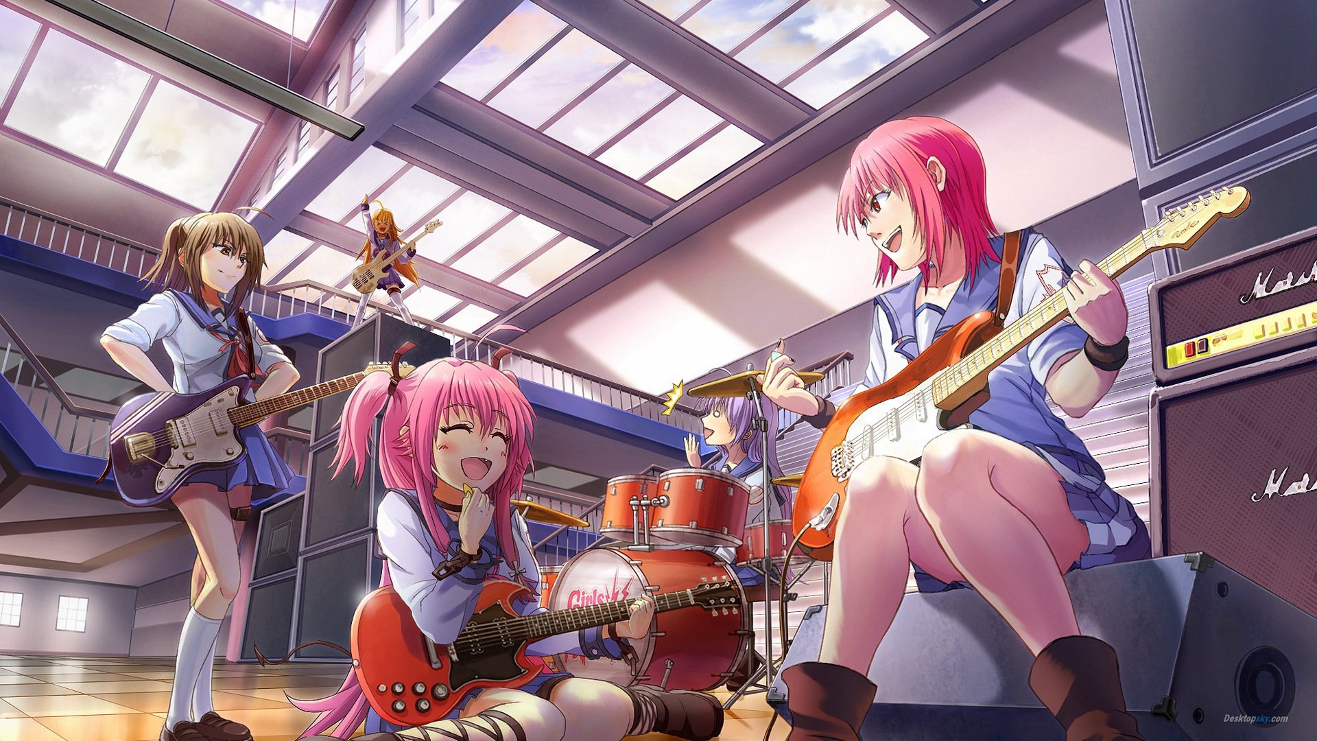 动漫,动漫少女,可爱,音乐少女,天使的脉动,儿童桌面专用