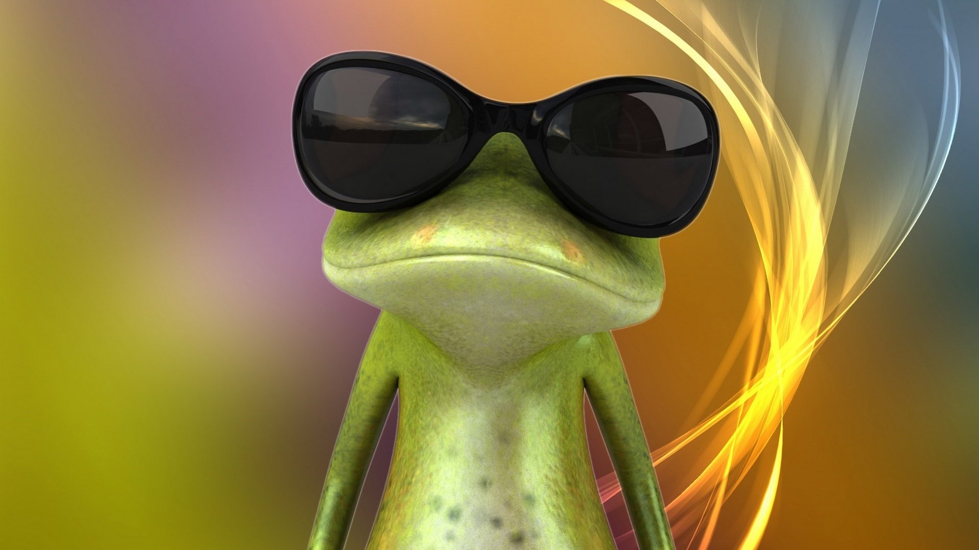 动漫,卡通,插画,3D,青蛙,墨镜,儿童桌面专用