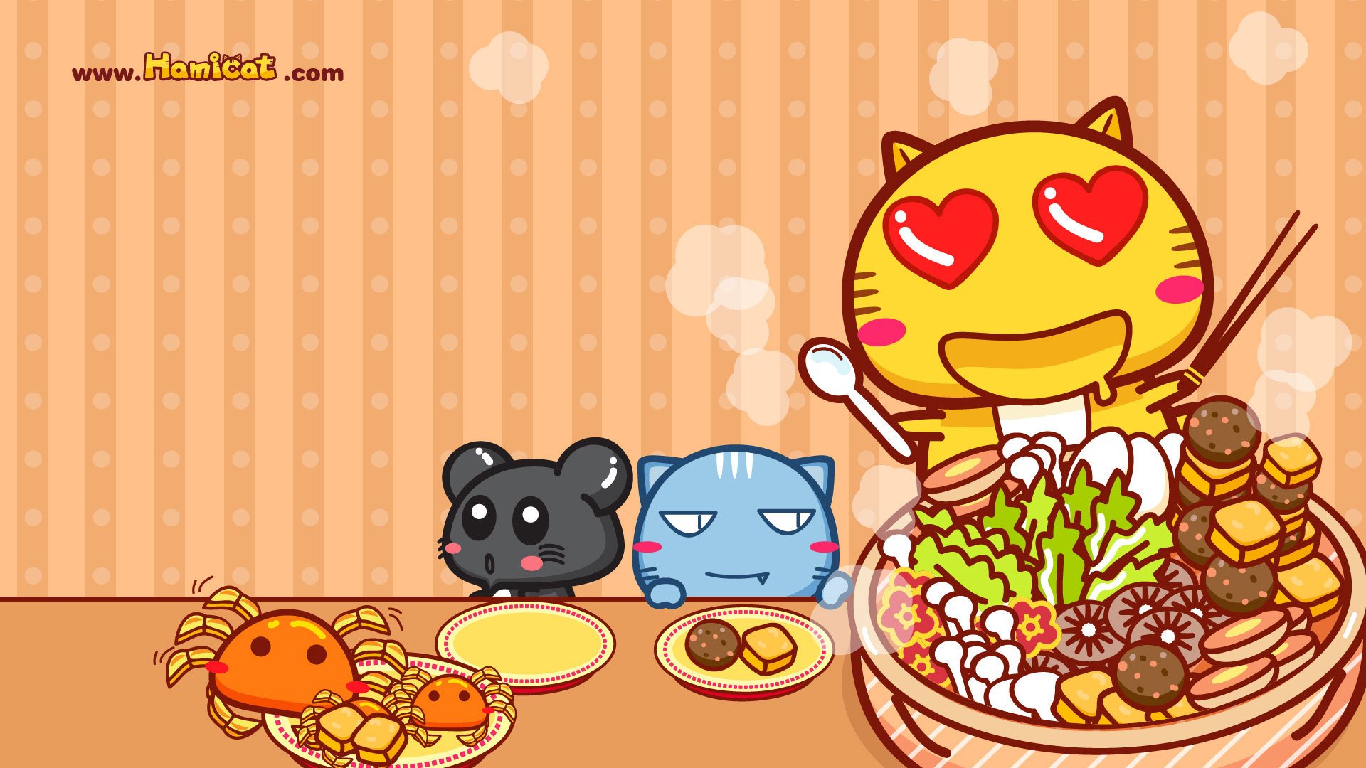 动漫,插画,手绘,Hamicat,哈咪猫,打火窝,儿童桌面专用