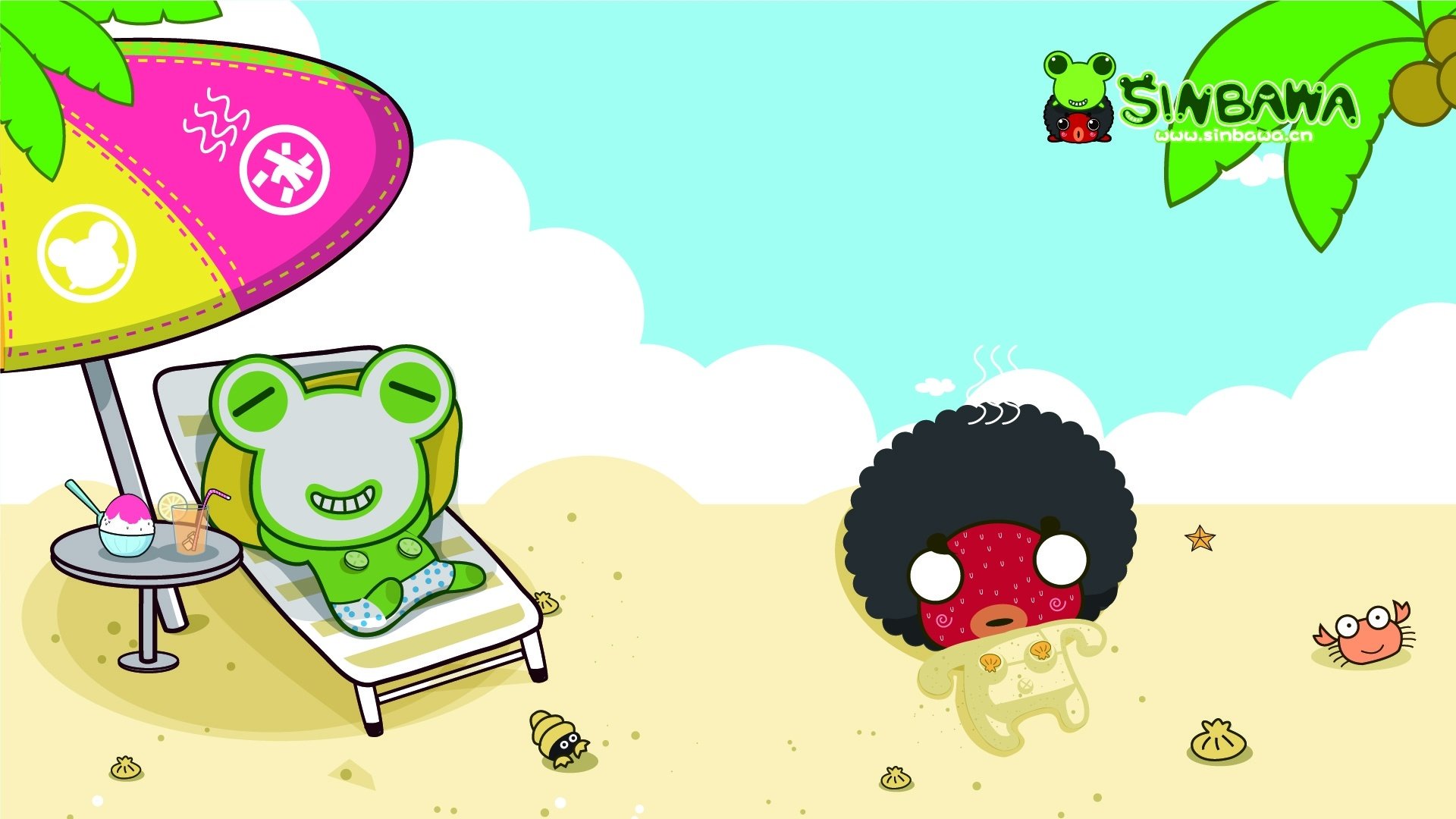 动漫,卡通,士巴蛙,插画,可爱,sinbawa,儿童桌面专用