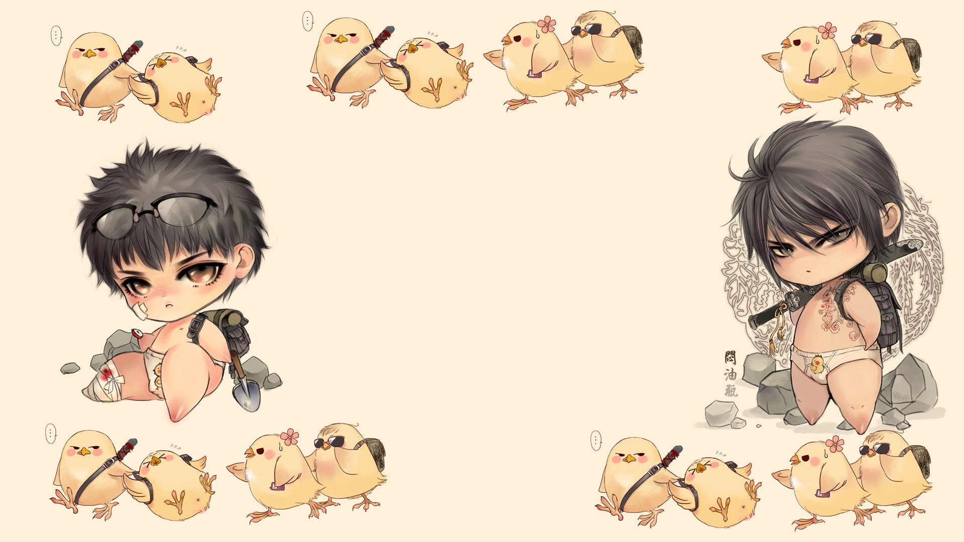 炫酷,设计,手绘,瓶邪王道,张起灵,吴邪,2月4日,儿童桌面专用