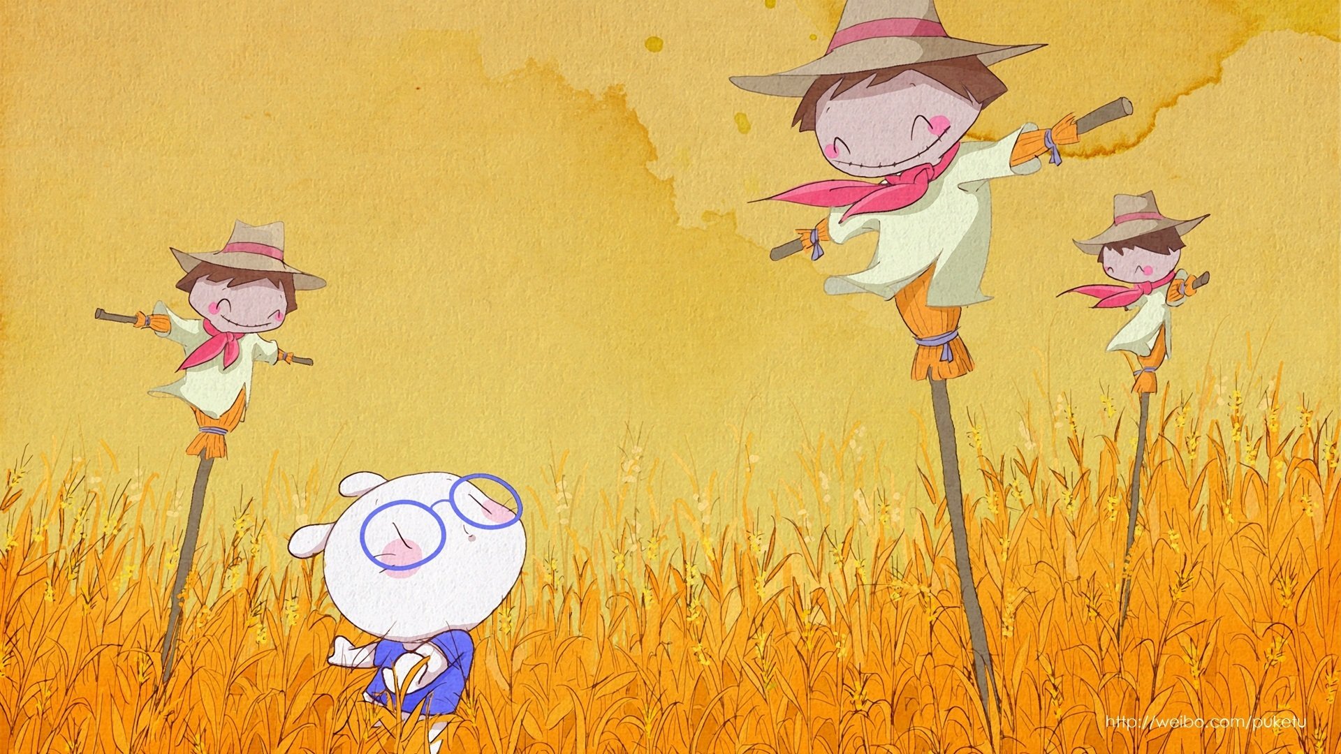 动漫,插画,手绘,原创,扑克兔,儿童桌面专用