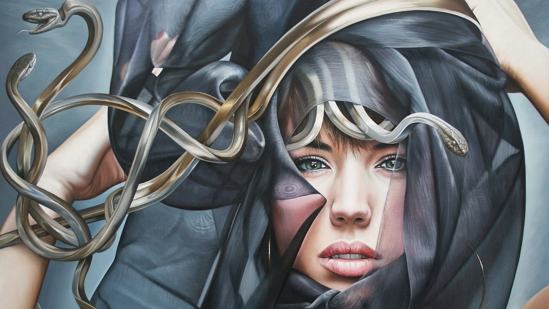 游戏,游戏美女,插画,蛇发女妖,dota