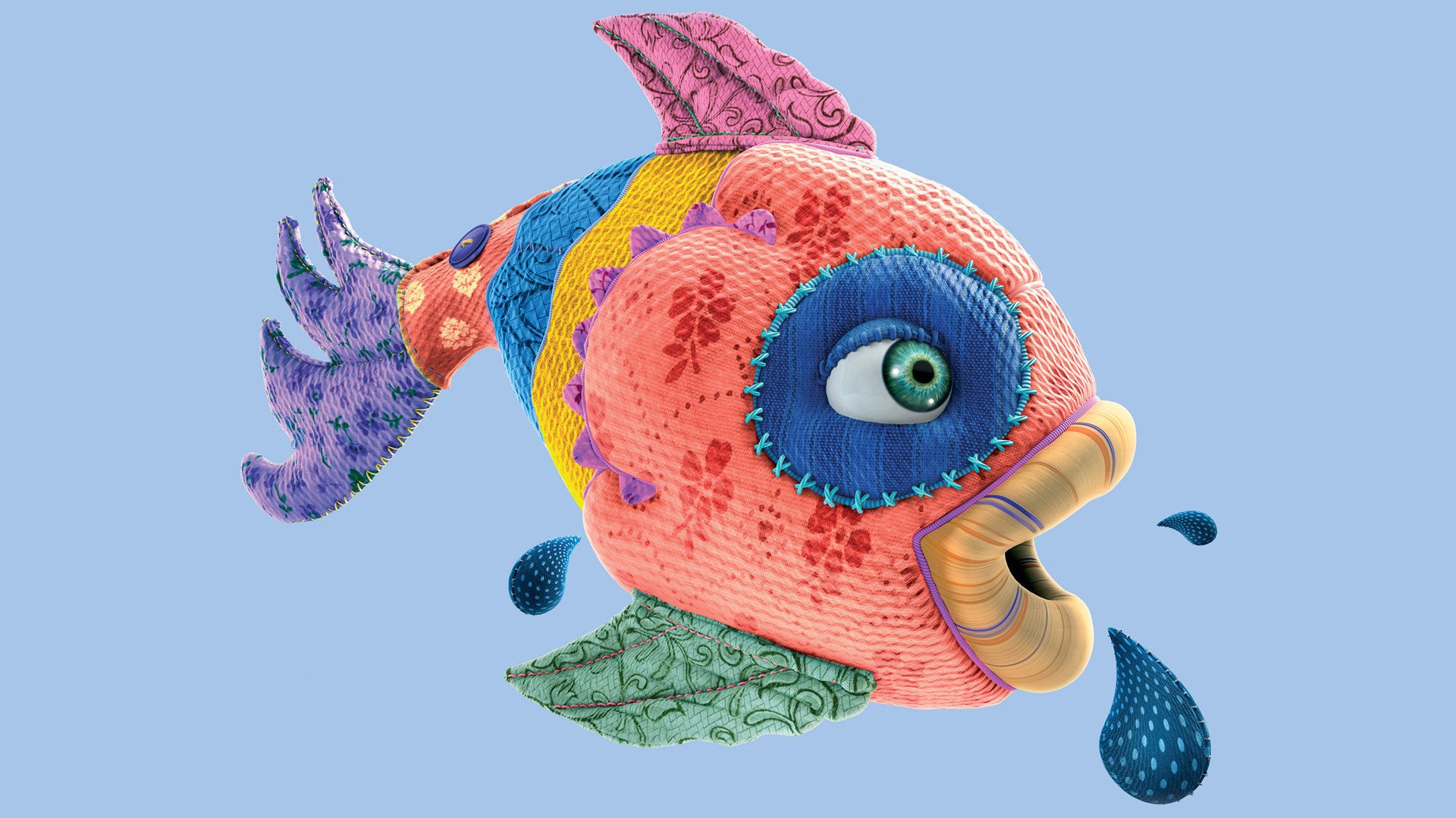 炫酷,设计,炫彩,手绘,鱼,2月22日,儿童桌面专用