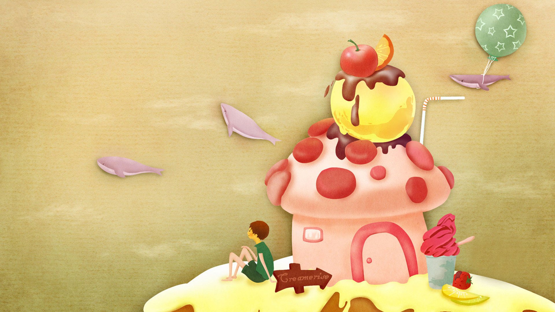 小清新,温馨一刻,手绘,2月25日,儿童桌面专用