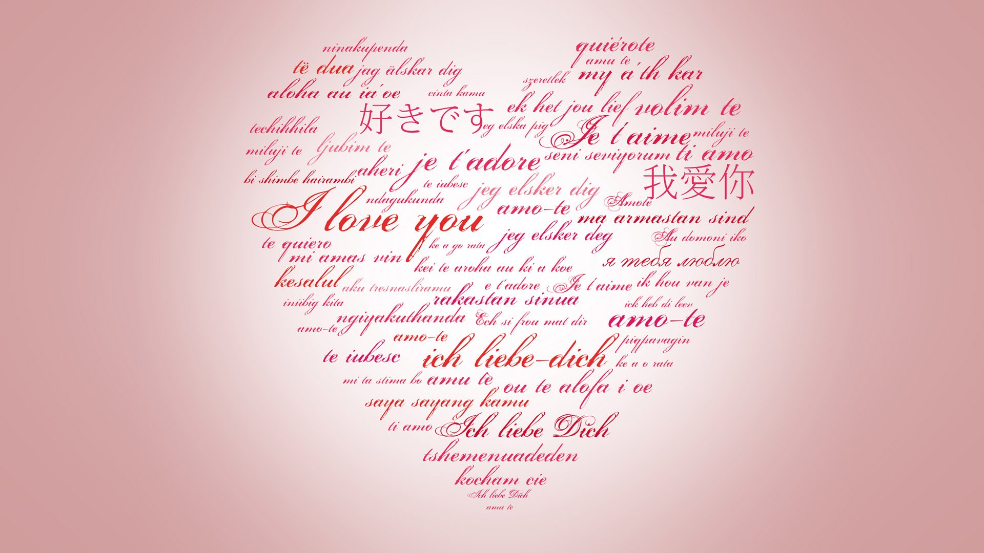 爱情美图,心动创意,各国语言说爱你