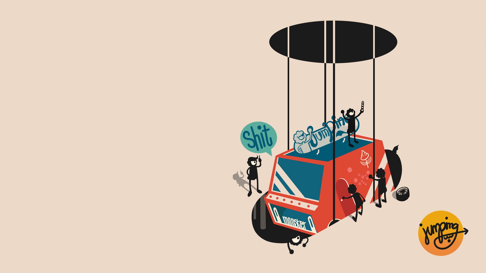 动漫,卡通,插画,手绘,林P酱的异想世界,掉坑里了,儿童桌面专用