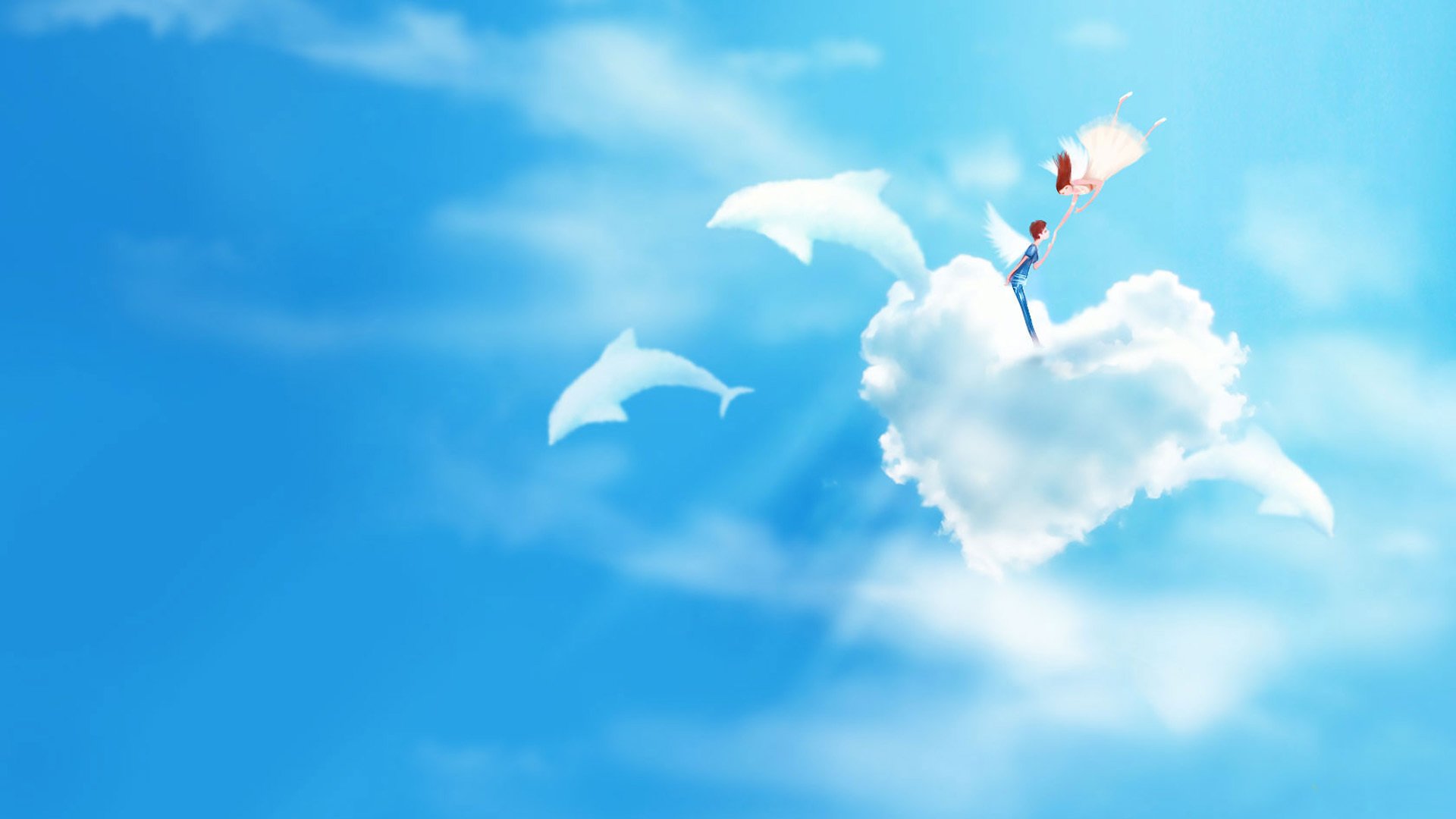 小清新,清新淡雅,蓝天白云,儿童桌面专用