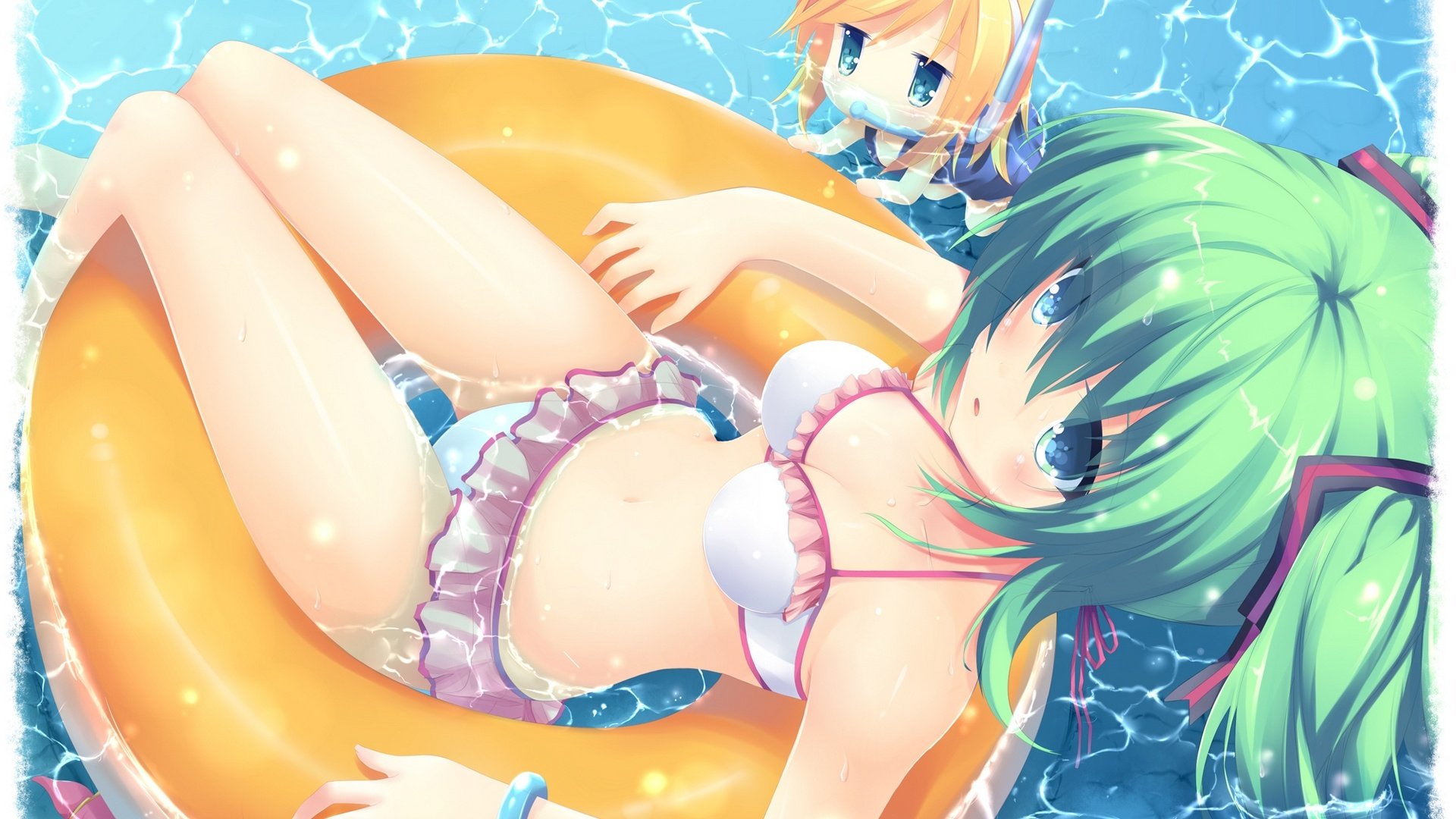 动漫,动漫少女,比基尼,插画