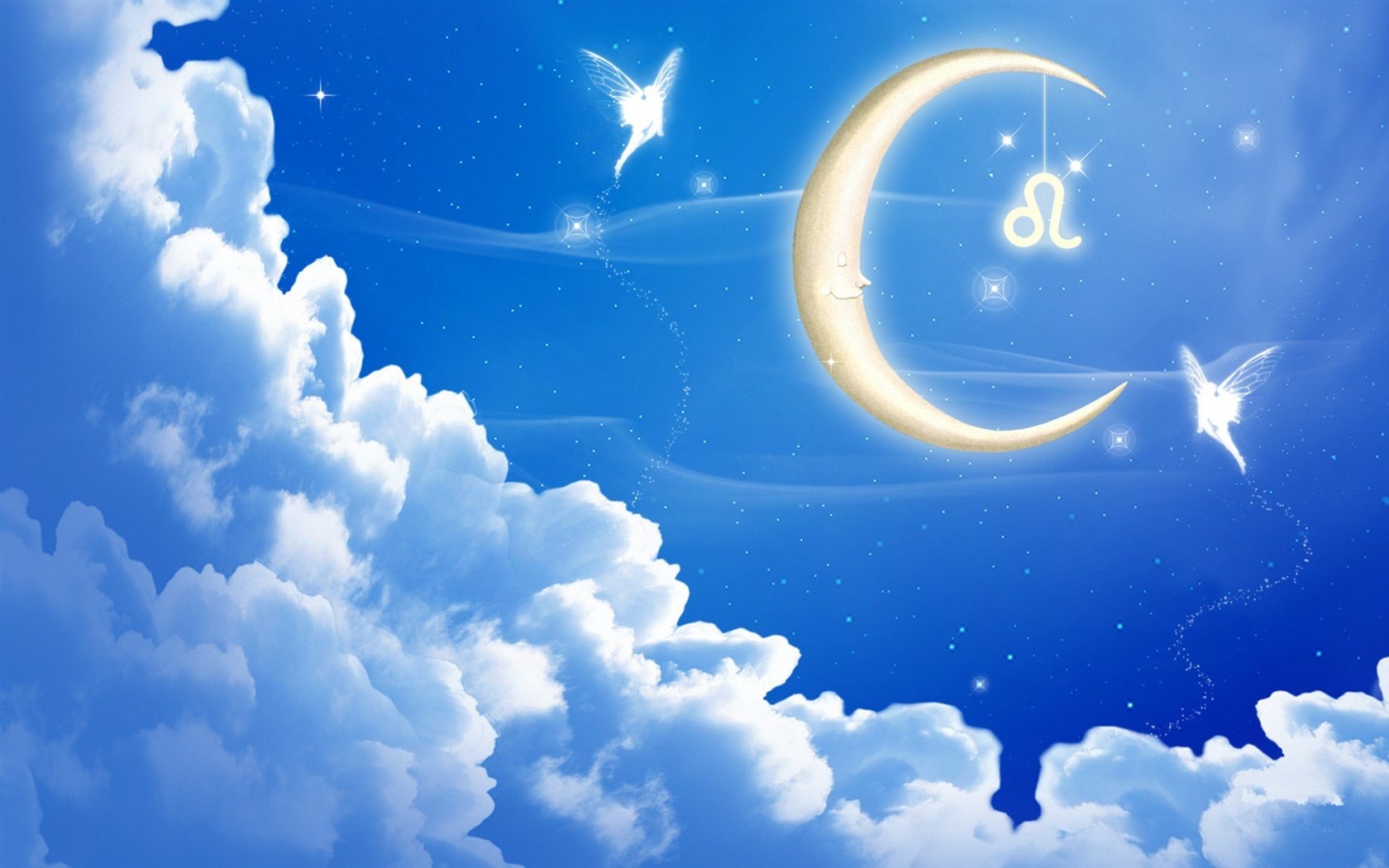 小清新,清新淡雅,蓝天白云,狮子座,2月14日,儿童桌面专用