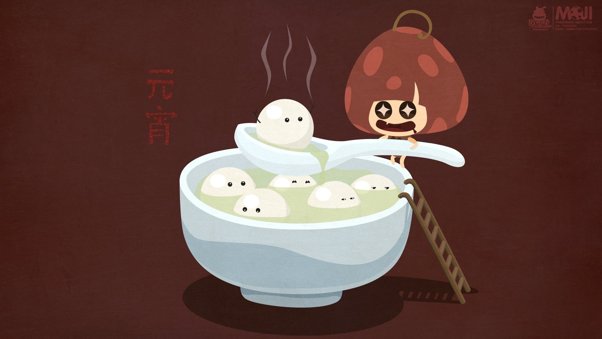 动漫,卡通,可爱,元宵节,欧型兔,MOJI,莫吉,插画,儿童桌面专用