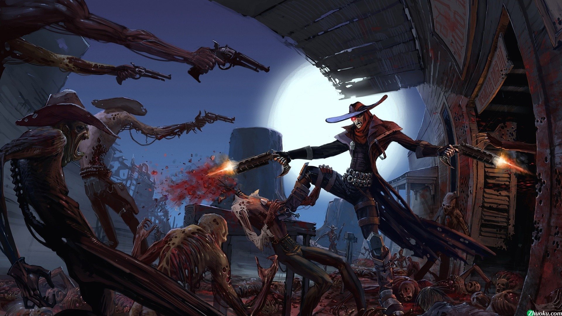 游戏,场景,战斗,黑暗标靶,西部诅咒