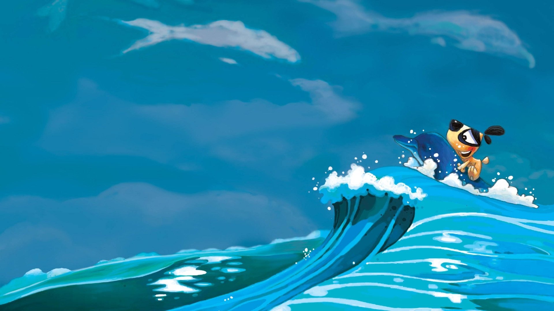 动漫,卡通,手绘,刀刀狗,冲浪,儿童桌面专用