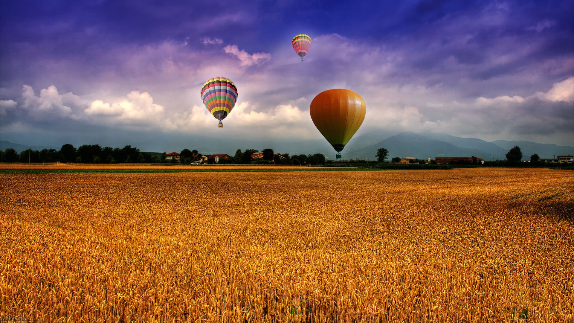 热气球,风景,风光,美景,高空,儿童桌面专用