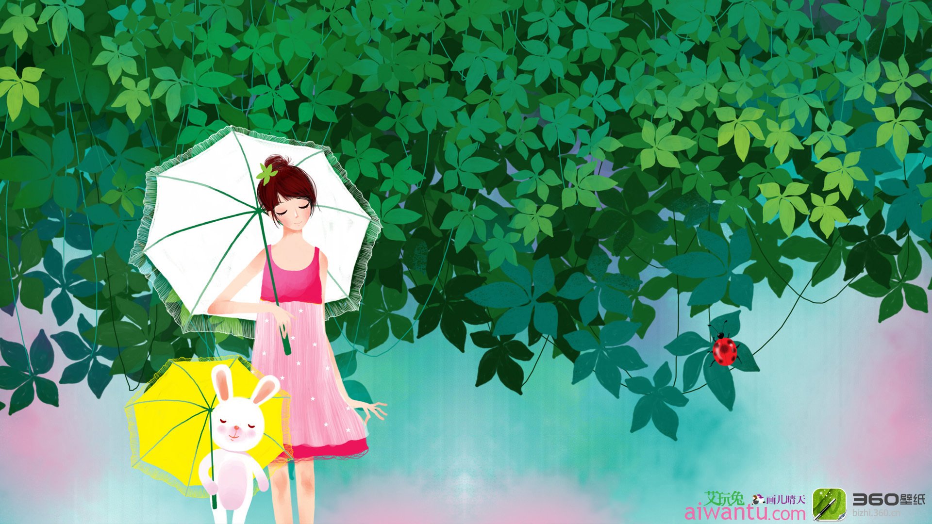 动漫,卡通,插画,手绘,可爱,画儿晴天,萤火虫,儿童桌面专用