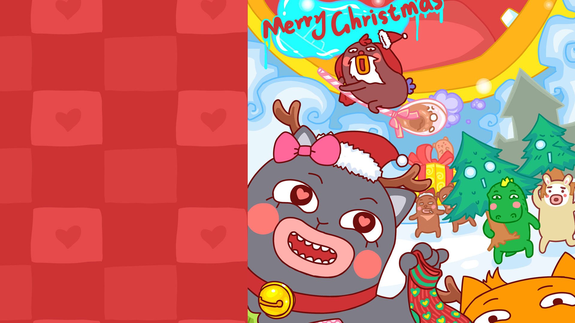 动漫,卡通,插画,圣诞节,小幺鸡,儿童桌面专用