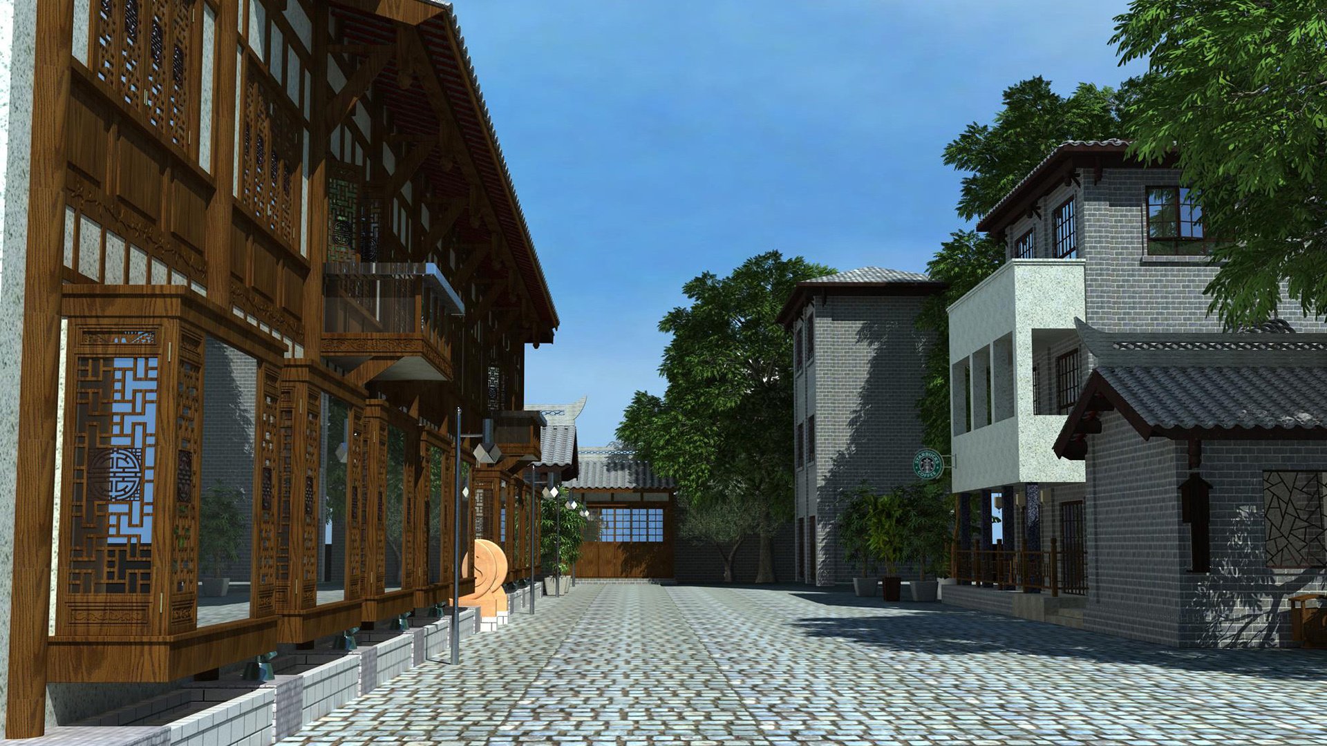 房屋,街道,儿童桌面专用