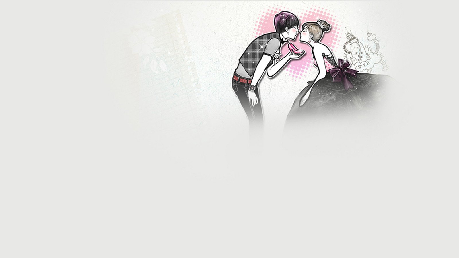 爱情美图,浪漫手绘,情人,情侣,亲吻