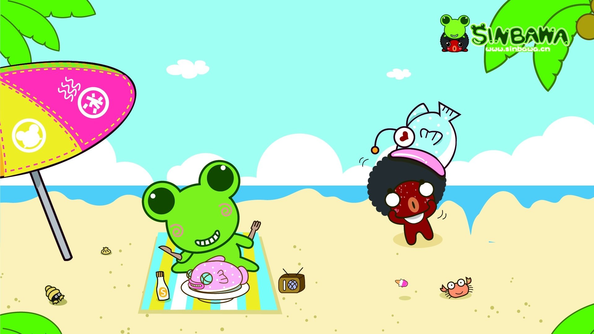 动漫,卡通,士巴蛙,插画,可爱,sinbawa,儿童桌面专用