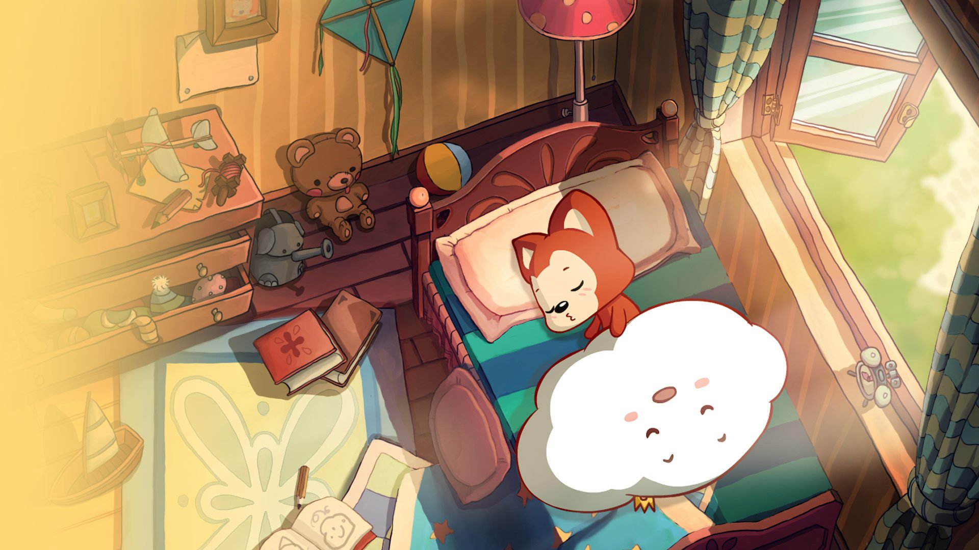 动漫,阿狸,ali,卡通,可爱,插画,手绘,睡觉,儿童桌面专用