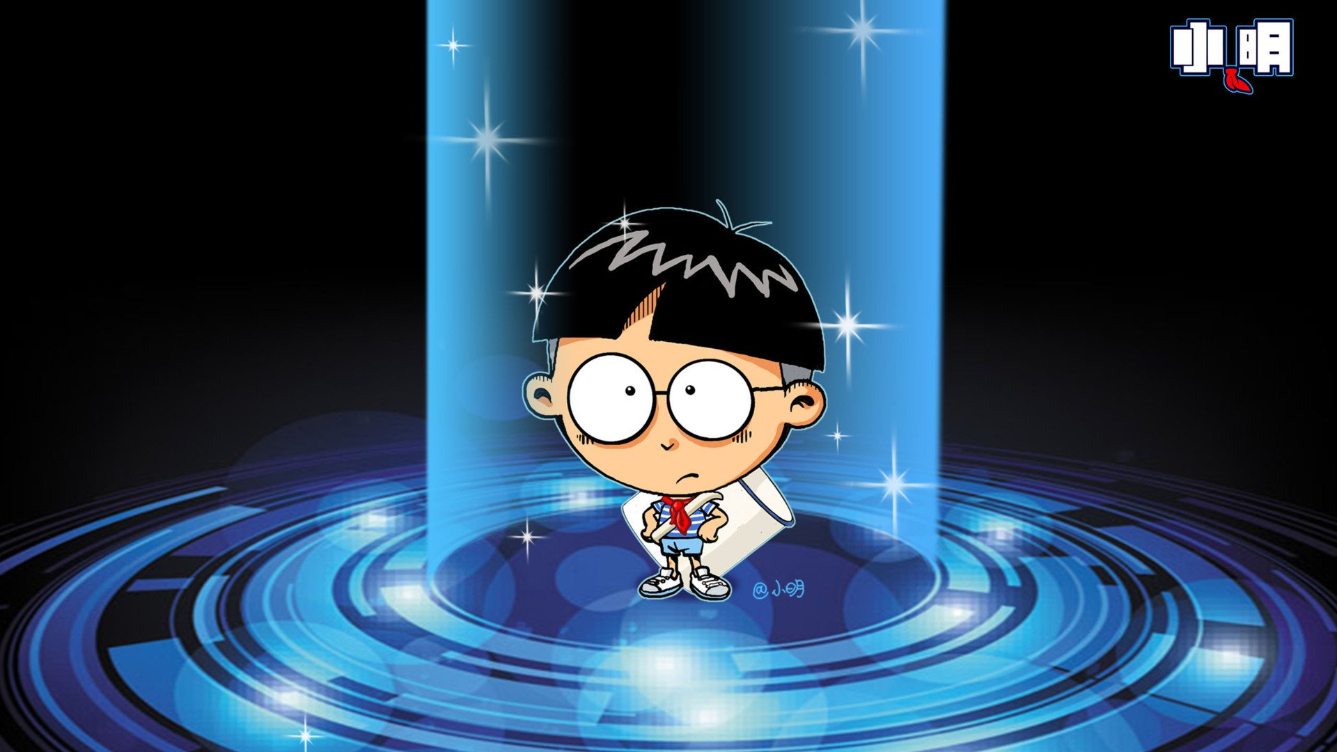 动漫,插画,手绘,原创,小明,儿童桌面专用