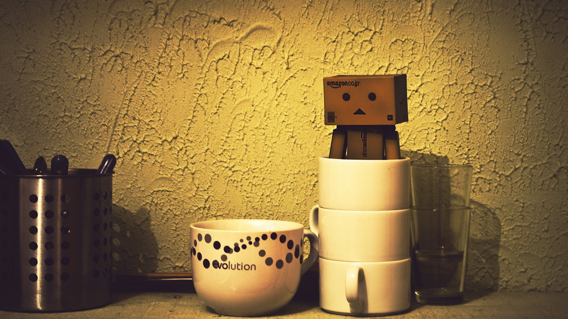 小清新,温馨一刻,纸箱人,2月22日,儿童桌面专用