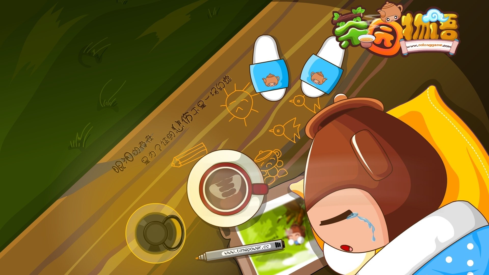 动漫,茶园物语,鸥鸥壶,原创,儿童桌面专用