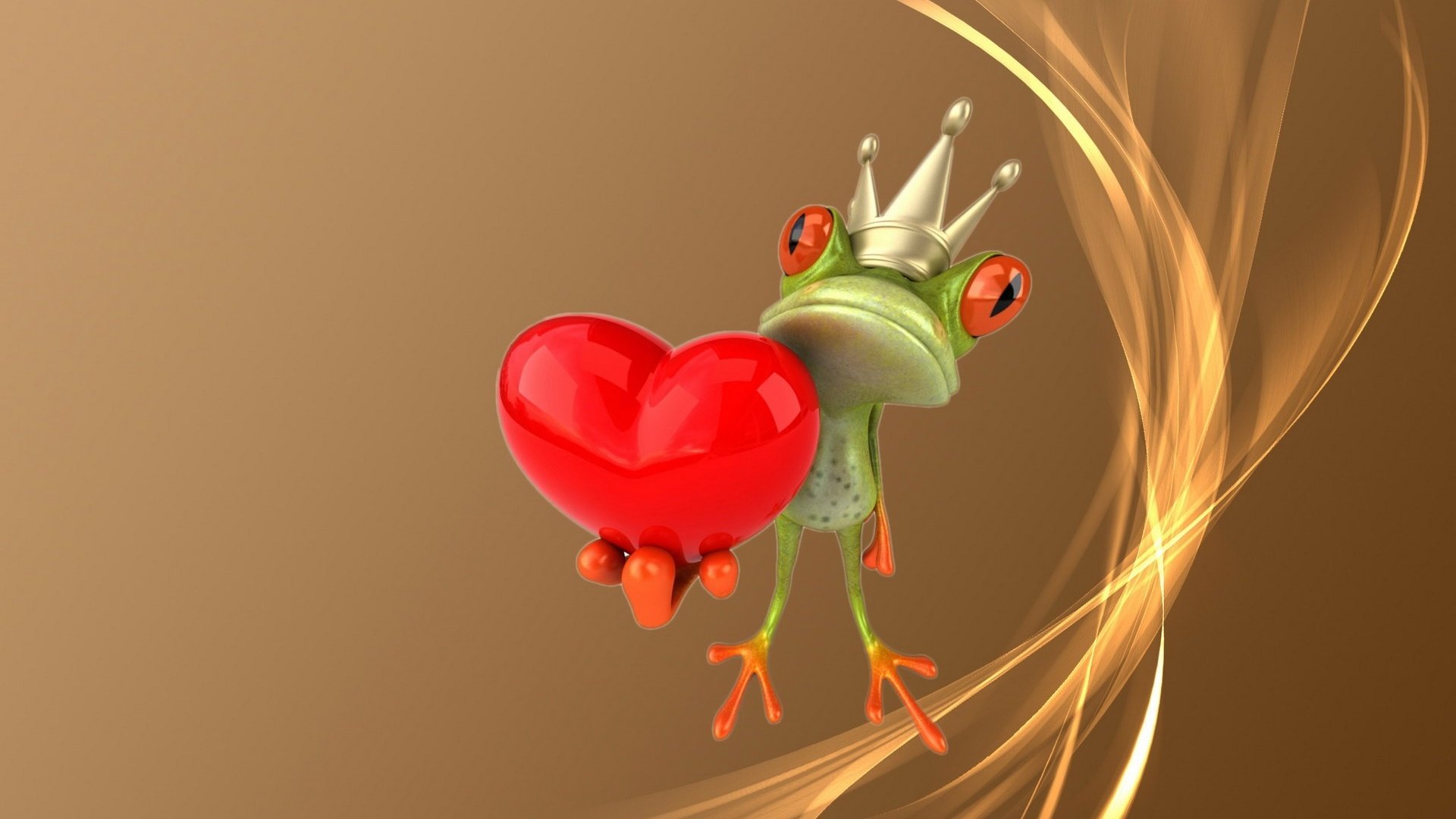 动漫,卡通,3D,青蛙王子,爱心,儿童桌面专用