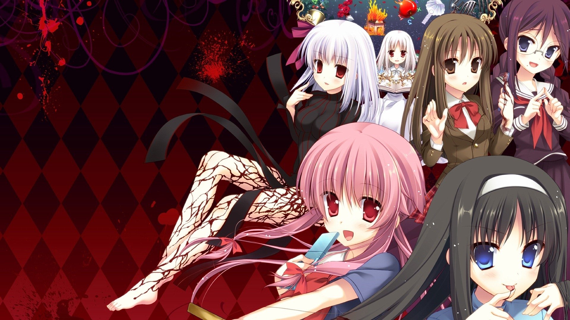 动漫,动漫少女,插画,十字架与吸血鬼,儿童桌面专用