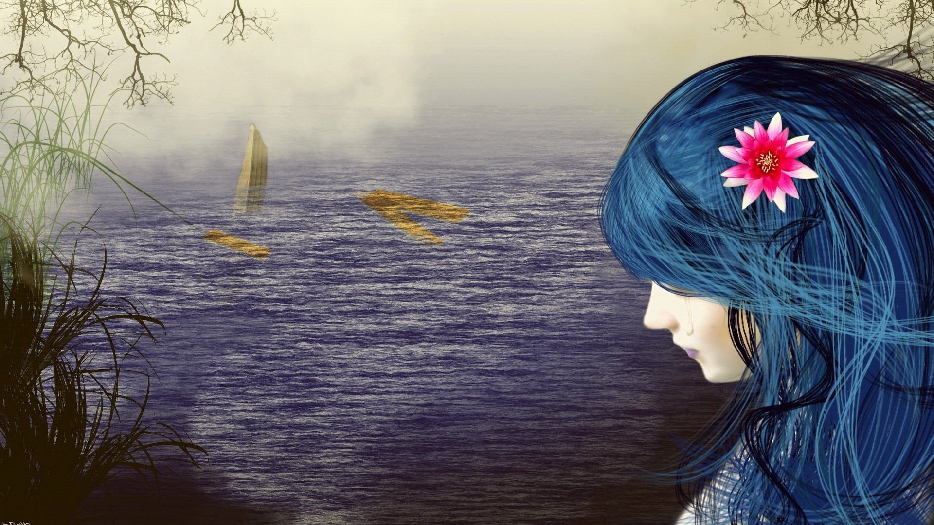 动漫,动漫少女,插画,手绘,哭泣,儿童桌面专用