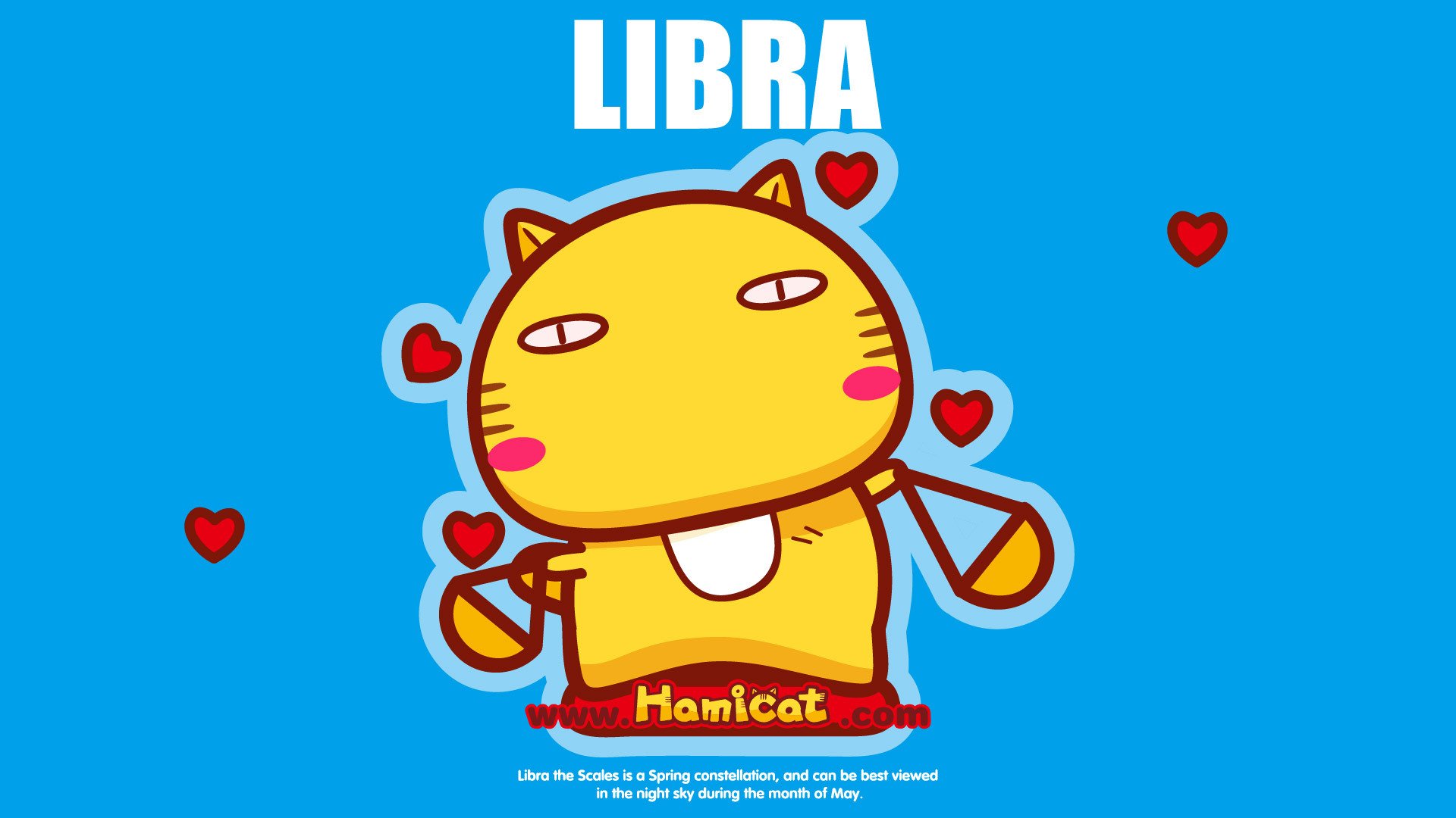 动漫,插画,手绘,Hamicat,哈咪猫,星座,天秤座,天平座,儿童桌面专用