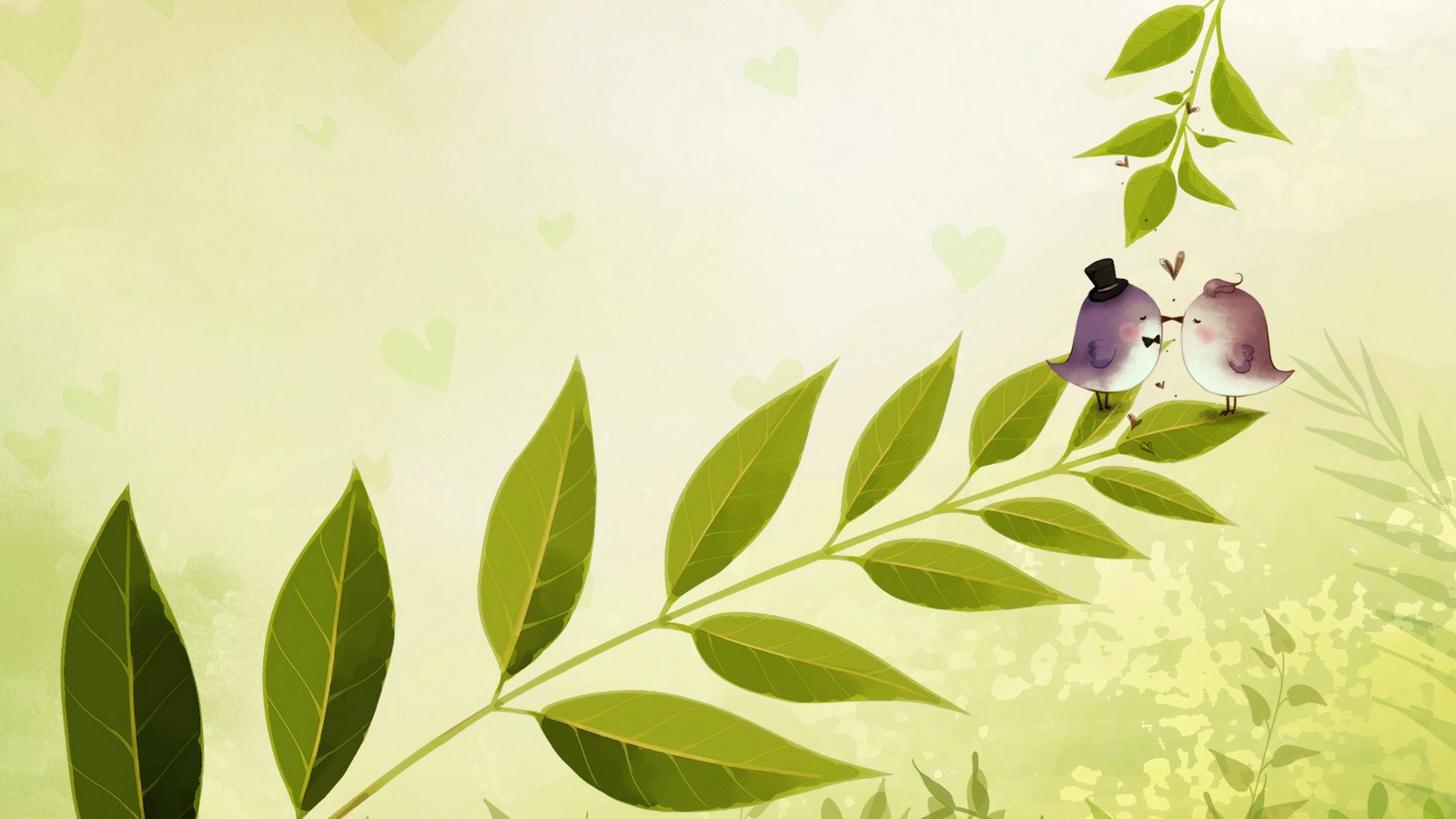 爱情美图,浪漫手绘,鸟的爱情