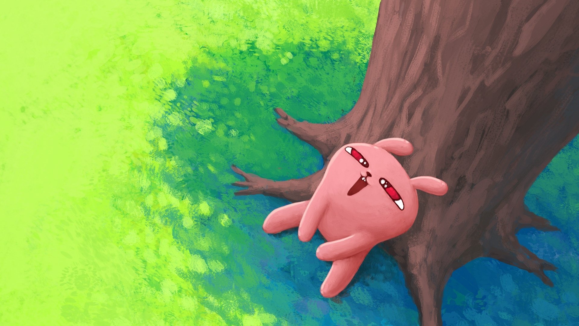 动漫,卡通,兔子,冷兔,插画,可爱,树荫,儿童桌面专用