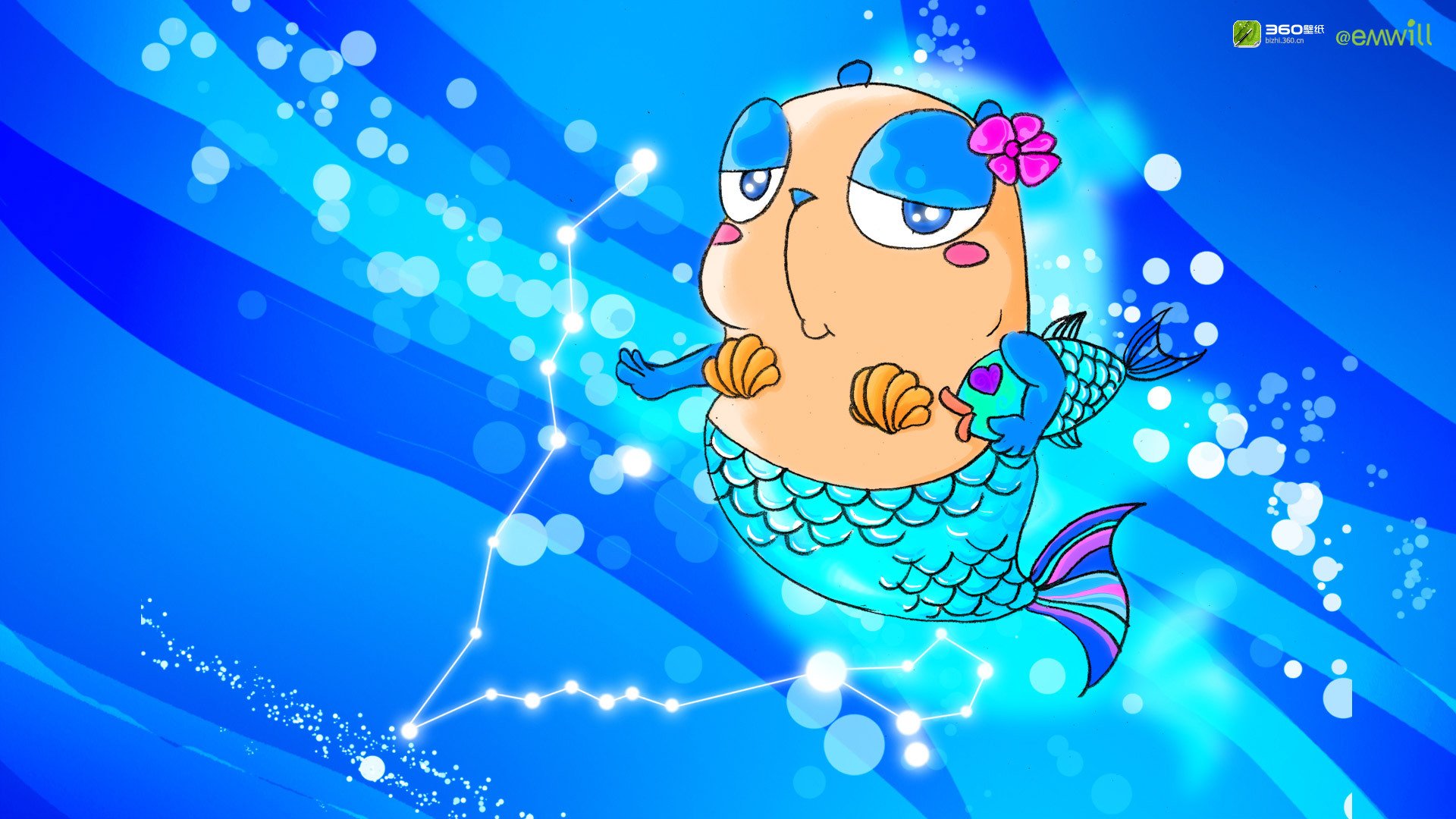 动漫,Emwill,十二星座,双鱼座,360原创,2月26日,儿童桌面专用